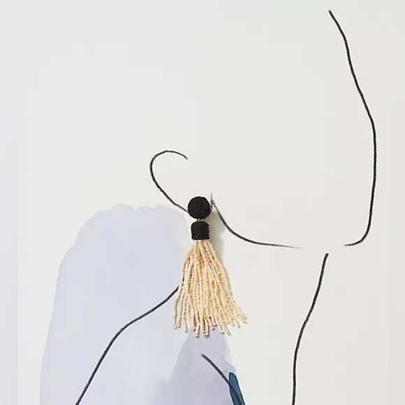Anthropologie Tassel  Drop Beaded Earrings - Picture 2 of 3